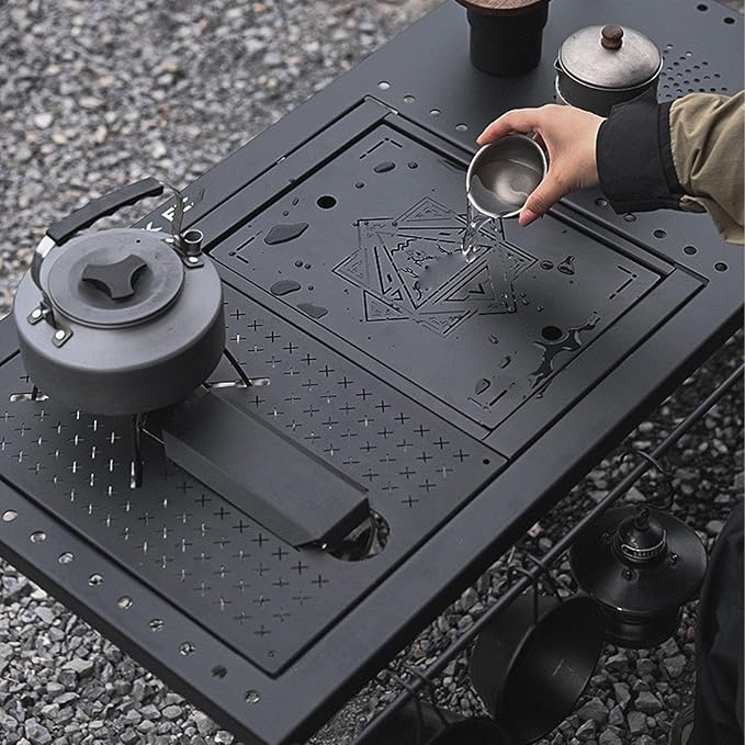 Topyond Camping Table Board Portable Picnic Desk for Spider Stove Outdoor Stainless Steel Camping Table Board with Easy Carrying Bag for Indoor Picnic Grill Backyard Beach BBQ Party Patio