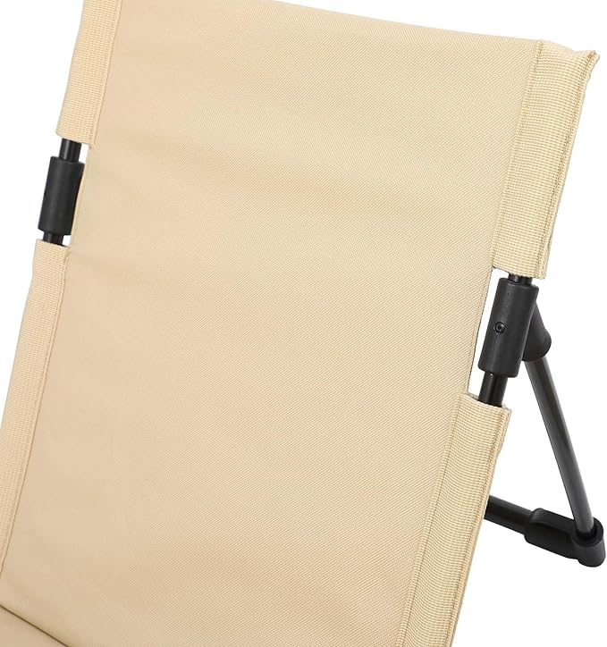 2-Person Portable Beach Lounge Chair with Carry Bag - Lightweight Outdoor Picnic Mat with Back Support for Beach Picnic Concerts Camping &amp Park (Beige and Yellow)