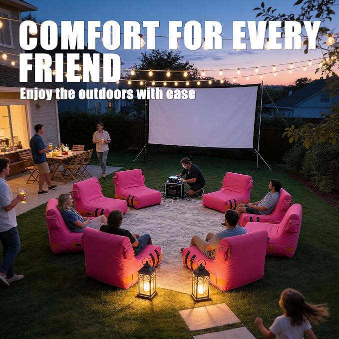 Inflatable Couch Air Sofa: Portable Outdoor Inflatable Sofa with Built-in Electric Pump - Air Lounger for Camping Beach Festival Travel - Ideal for Dorm Rooms Small Apartments