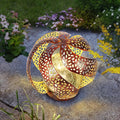 Solar Lights Outdoor - Ramadan Decor for Outside Garden Hollow Light With Glass Globe Lantern Gardening Gifts for Women Mom Pathway Balcony Tabletop Decoration