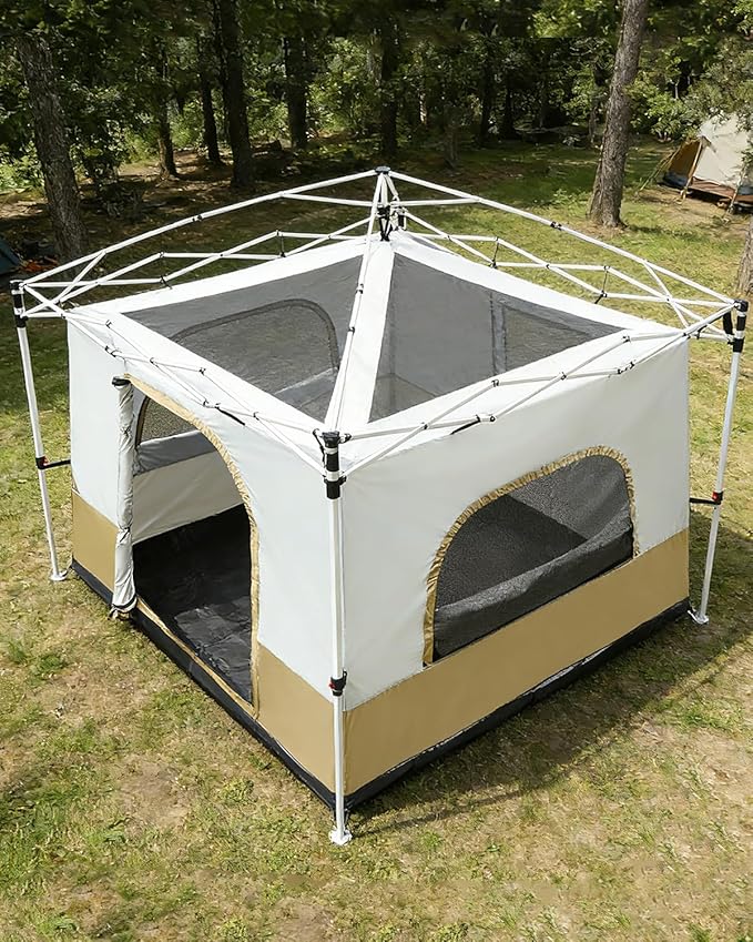REDCAMP Canopy Camping Tent for Pop Up Canopy Tent Inner Tent Converts Straight Leg 10'x10' or 10'x20' Canopy into Camping Tent Fits 4-6 Person(Frame/Shelter NOT Included)
