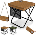 LiKiLiKi Extra Large Foldable Backpack Stool Heavy Duty Thickened Collapsible Portable Pocket Chair Compact Pocket Size Travel Seat for Hiking Fishing Picnic and Outdoor Activities (Brown)