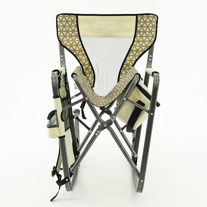 Creative Outdoor Collapsible Folding Rocking Director Chair | Camping Picnic Beach &amp Patio