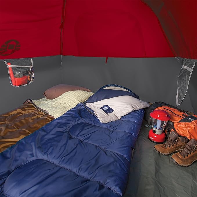Coleman Brazos 20/30°F Adult Cool-Weather Sleeping Bag with No-Snag Zipper &amp Stuff Sack Machine Washable Great for Camping Traveling Guests &amp More