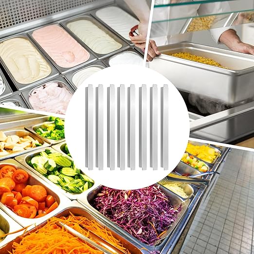 Stainless Steel Steam Table Adapter Bars – 8 Pieces Durable Divider Rods for Hotel Pan Configuration Rods Commercial Food Service Accessories for Buffet Wedding School Cafeterias