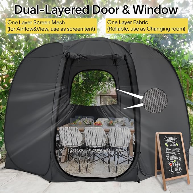 Alvantor Pop Up Screen Tent House Room Instant Outdoor Camping Canopy Sun Shelter Gazebo for Patio Backyard &amp Deck Privacy Tent(2-10 People 8'x8' 10'x10' 12'x12')
