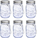 Mlambert Mason Jar Solar Lights 30 LEDs 6 Pack Hanging Solar Lanterns Outdoor Waterproof Fairy Lights Outdoor Lanterns for Patio Garden Cool White