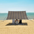 ALAZA Abstract Gold Fans Beach Tent Sun Shelter UPF50+ Protection Beach Shade Canopy w/ 4 Sandbags for Outdoor Camping Fishing Backyard Fun Picnic 10x9 ft