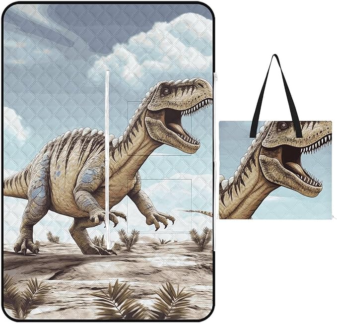 Zipper Dinosaur Walking Style Picnic Mat Suitable for Travel Camping Park Or Home Use