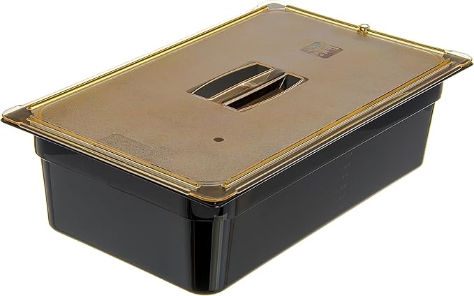 Carlisle FoodService Products 10410U13 High Heat Universal Handled Lid 20.75 x 12.88 x 0.88 Amber For TopNotch Full Size Food Pans (Case of 6)