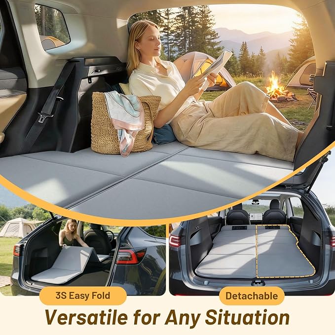 Car Bed for Kia Sportage Foldable Non-Inflatable Memory Foam Camping Mattress Thickened Portable SUV Trunk Sleeping Pad Air Mattress Upgrade for Camping &amp Travel Essentials With Storage Bag G