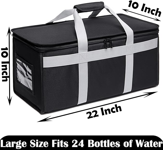Insulated Delivery Bag Carrier Large 22x10x10 Commercial Grade (Chafing Dish Warming Tray Grocery Pizza Casserole)