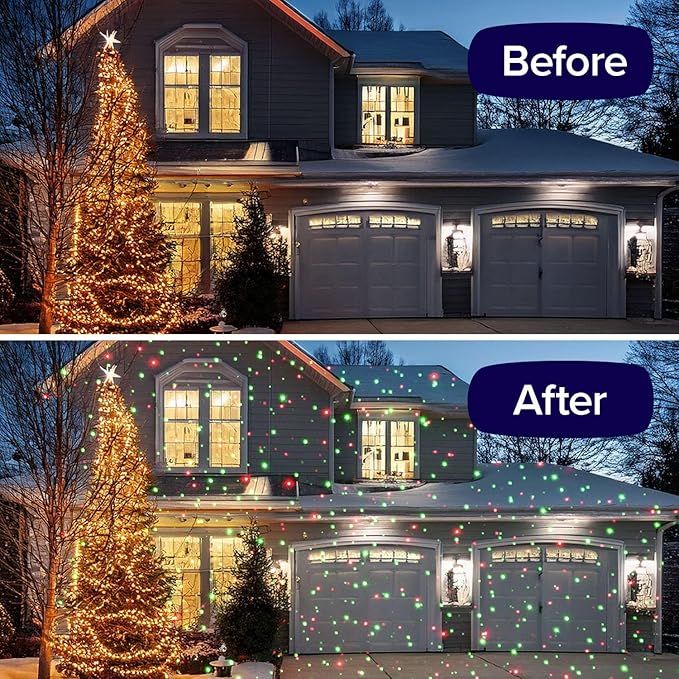Star Shower Ultra 9 Outdoor Laser Light Show with Remote AS SEEN ON TV New 9 Unique Patterns Showers Home w/Thousands of Lights 3 Color Combinations Motion or Still Up to 3200 Sq Ft