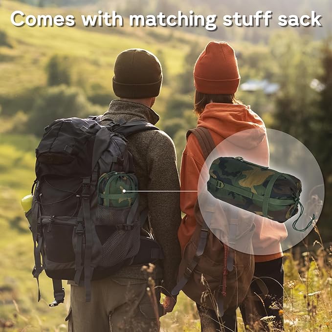 Mirzoyan Woobie Blanket Military Poncho Liner Camo Insulated Camping Woobie Blanket for Outdoor Hiking Survival Hunting