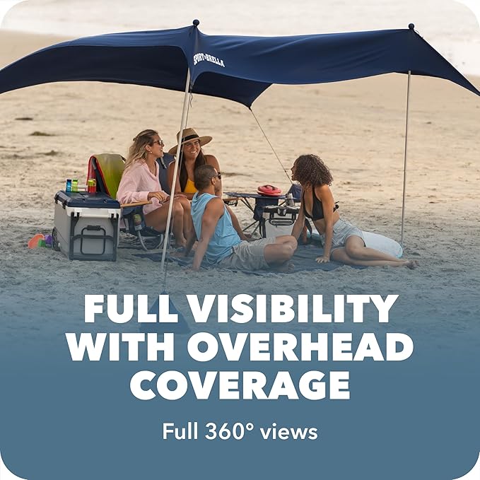 Sport-Brella Sol-Breeze Shelter UPF 50+ Sun and Rain Canopy for Camping Beach and Sports Events (10x10)