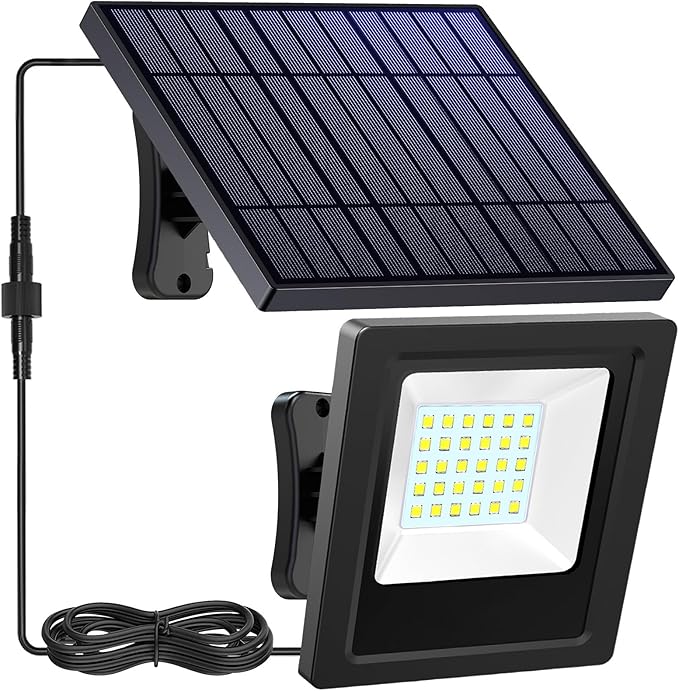 Solar Lights Outdoor 6500K Cool White Solar Flood Lights Waterproof Dusk to Dawn Solar Powered Security Spot Lights for Porch Patio Yard Garage 1 Pack