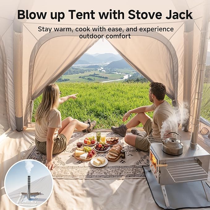 Inflatable Blow Up Tents for CampingWaterproof Oxford Hot Tent with Manual PumpSpacious Easy Setup Inflatable Camping Air Tent for Family Glamping