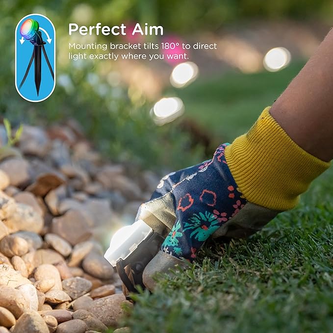 Enbrighten Vibe Eternity Landscape Lights 33ft 8 RGBWIC LEDs Weatherproof Perfect for Garden Pathway and Home Exterior Lighting Smart App Control Compatible with Alexa Google Home 83789