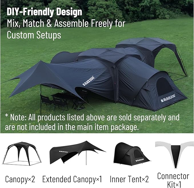 Blackdog Camping Canopy Tent - Quick Easy Set up Instant Pop up Tents for Camping 4-6 Person UV Resistant Sun Shelter for Sporting Events Family Camping Trip Outdoor Activities