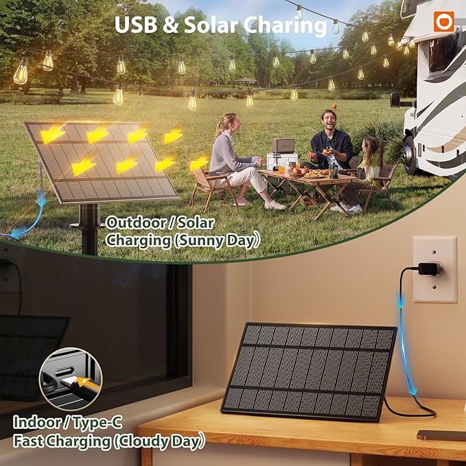 addlon 54FT(48FT+6) Solar String Lights Outdoor Waterproof with USB Port &amp Remote Control Solar Patio Lights for Outside Solar Powered with 16 LED Dimmable Bulbs for Porch Garden Deck Halloween