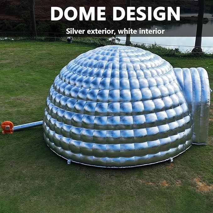 SAYOK Outdoor Portable Inflatable Igloo Dome Tent with Led Light for Party Wedding Event Camping