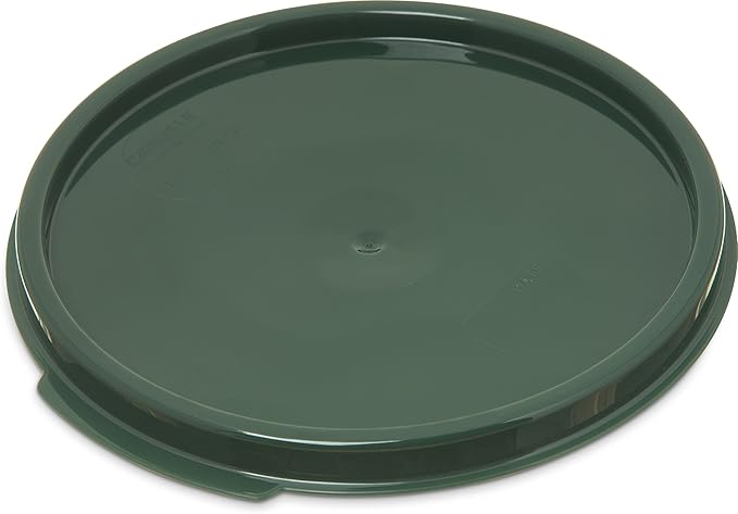 Carlisle FoodService Products Storplus Round Food Storage Container Lid with Stackable Design for Catering Buffets Restaurants Polypropylene (Pp) 2 To 4 Quarts Forest Green (Pack of 12)