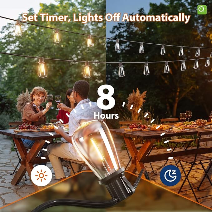 KYY 198FT(192+6) Solar String Lights Outdoor Waterproof with USB Charging &amp Remote Dimmable &amp Timable Solar Powered Patio Lights with LED Shatterproof Bulbs for Deck Backyard Porch Garden Ca