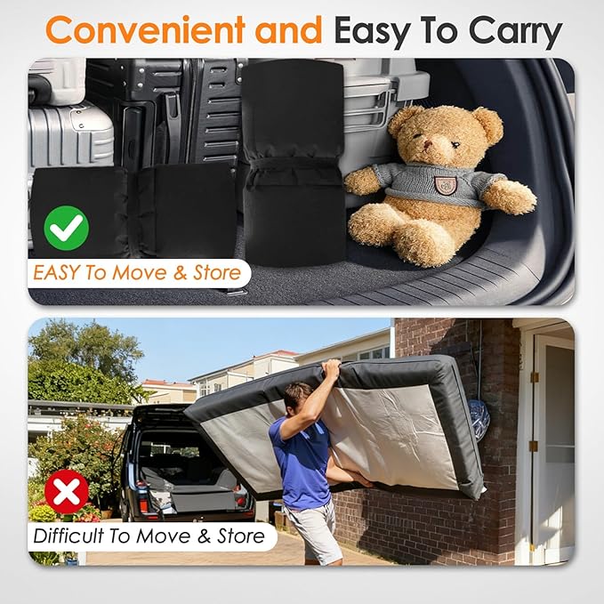 Portable Camping Cot Mattress 80 x 36 Inches Sleeping Mat with Waterproof Anti-Slip Bottom Floor Mattress Easy to Carry for Guest Tent Lawn Yard Camping Cot Easy to Store