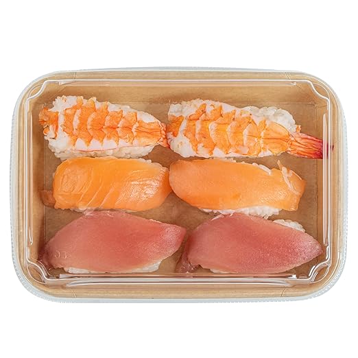 Restaurantware-LIDS ONLY: Matsuri Vision 6.6 x 4.6 x 1.2 Inch Lids For Sushi Containers 100 Airtight Lids - Containers Sold Separately No-Fog Design Clear Plastic Dome Lids For Sushi Boxes