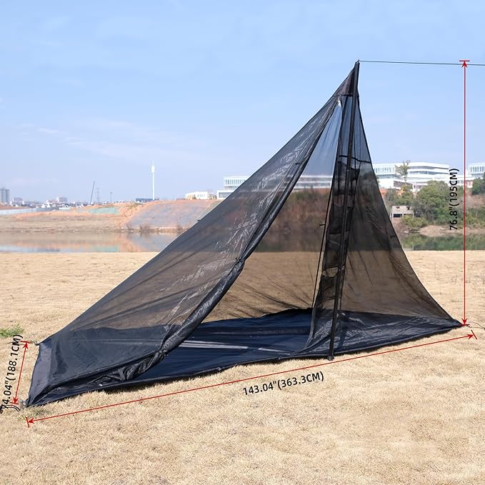 Hot Tent Inner Tent 4 Season 3-4 Person Tipi Gear for Camping 6.4ft Standing Room with Inner Mesh Cold Weather Shelter for Family Fishing Hiking Hunting Backpacking