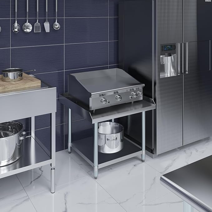 AmGood Stainless Steel Equipment Stand - Heavy Duty Commercial Grade with Undershelf NSF Certified (30 Width x 30 Length)