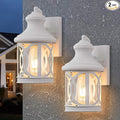 2-Pack Outdoor Wall Lights Porch Lights Waterproof Outdoor Wall Sconce Exterior Light Fixture White with Clear Glass Shade for Garage Patio Front Door Balcony