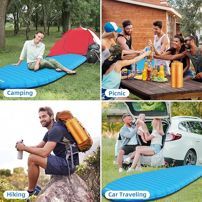 Ultralight Sleeping Pad for Camping 74.8x23.2 Camping Mat with Pump Sack Inflatable Sleeping Pads Compact for Camping Backpacking Hiking Traveling Tent