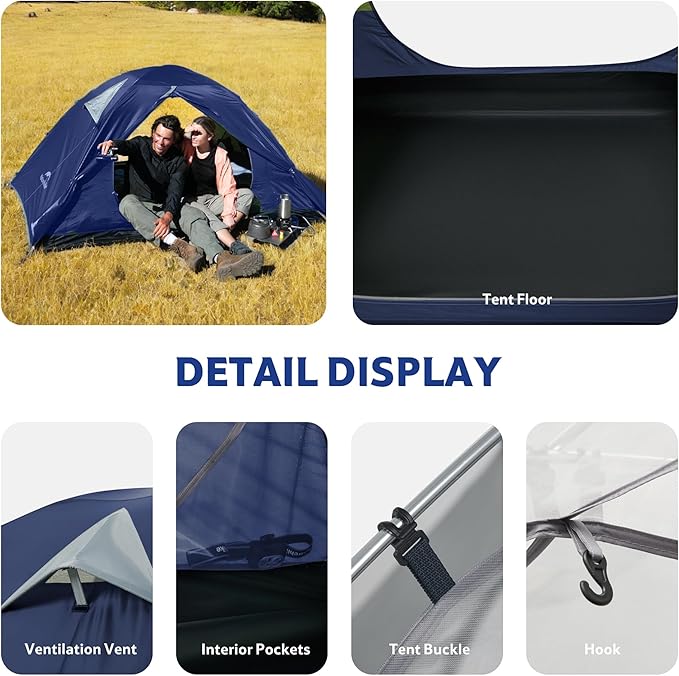 Naturehike Bleik 2-3 Person Camping Tent Waterproof Double Layer Lightweight Backpacking Tents for Camping