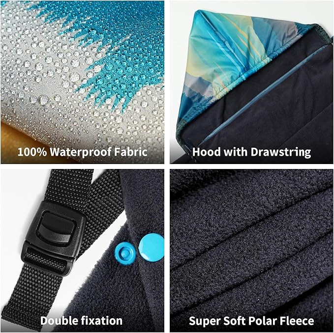 Waterproof Stadium Blanket Fleece Camping Blanket Wearable Soft Warm Camp Blanket for Outdoor Camping Picnic Stadium Sports Beach Car