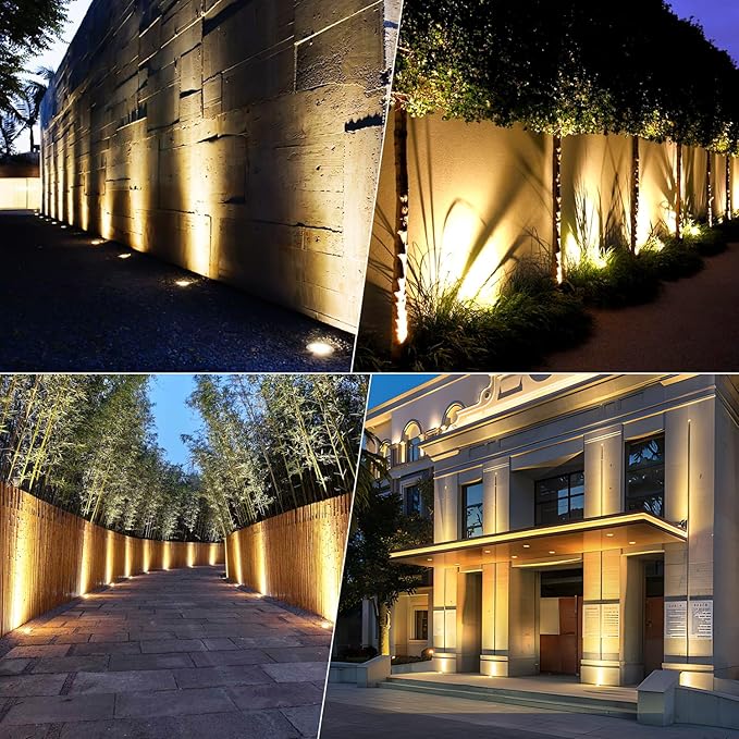6W Well Lights Outdoor110V 120V Landscaping Lights IP68 Waterproof 2700k Warm White Outdoor In-Ground Lights for Yard Garden Patio 8 Pack