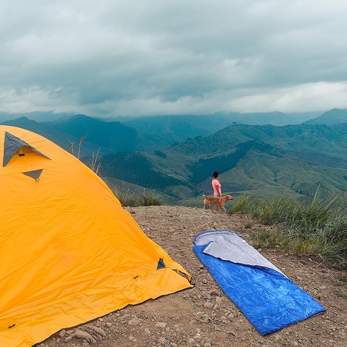Balacoo Outdoor for Adults Lightweight Waterproof Cold Weather Envelope Sleeping Sack with Hollow Cotton Filling 1.3kg Blue for Camping Hiking