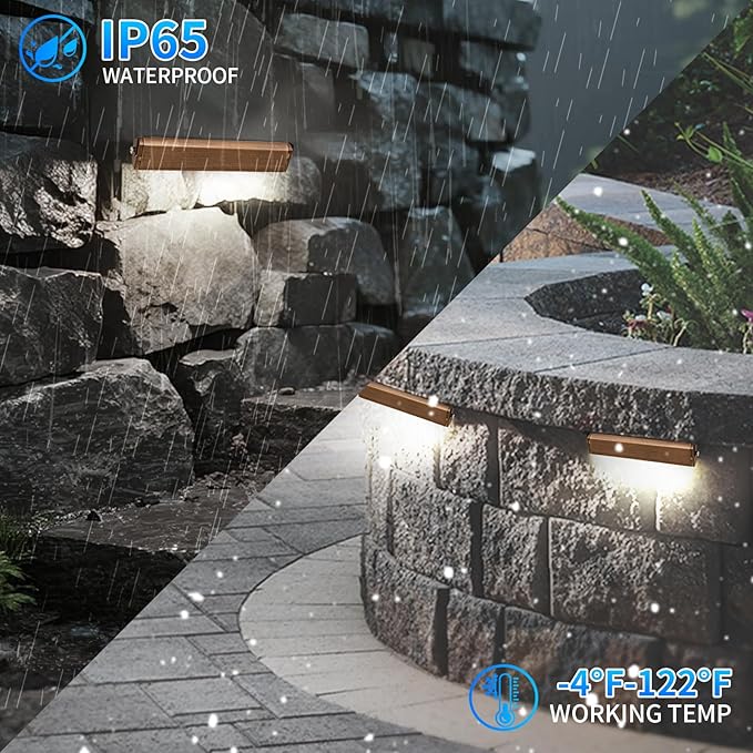 12-Packs 7inch 3W LED Hardscape LightingRetaining Wall Lights12V Low Voltage Bronze Gold Landscape Paver LightingIP65 Waterproof Outdoor Step Lights5000K Daylight White