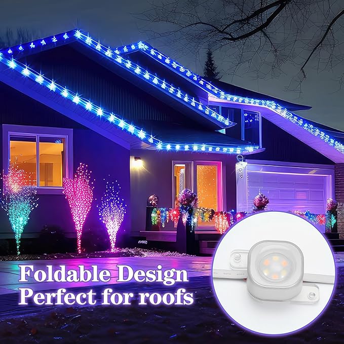 70 Sets Light Clips for Govee H706 H806 Mounting Clips with 140 Screws Compatible with Govee Pro Permanent Outdoor Lights Extension Install Firmly (Clear)