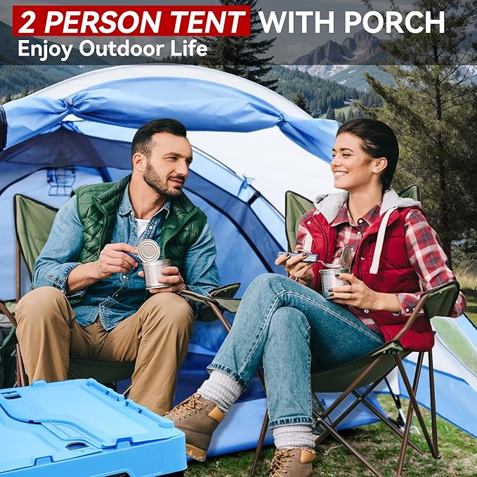 Camping Tent 2 Person with Porch Lightweight Backpacking Tent 2 Person Easy Setup Waterproof Two Person Camping Gear for Outdoor Hiking Hunting Mountaineering by Underwood Aggregator