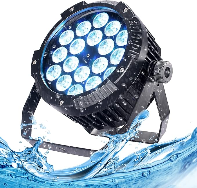 Outdoor Waterproof Par Lights IP65 Stage Light LED Uplights with DMX512 Sound Activated DJ Lighting for Christmas Event Party Wedding Disco (1 6 Colors Mixed)
