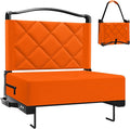 Stadium Seats with Back Support Cushion Folding Stadium Seats for Bleachers Hold up 400lbs Wide Bleacher Seat with Shoulder Strap &amp Handle Comfort for Sports Events (Orange 1pcs)
