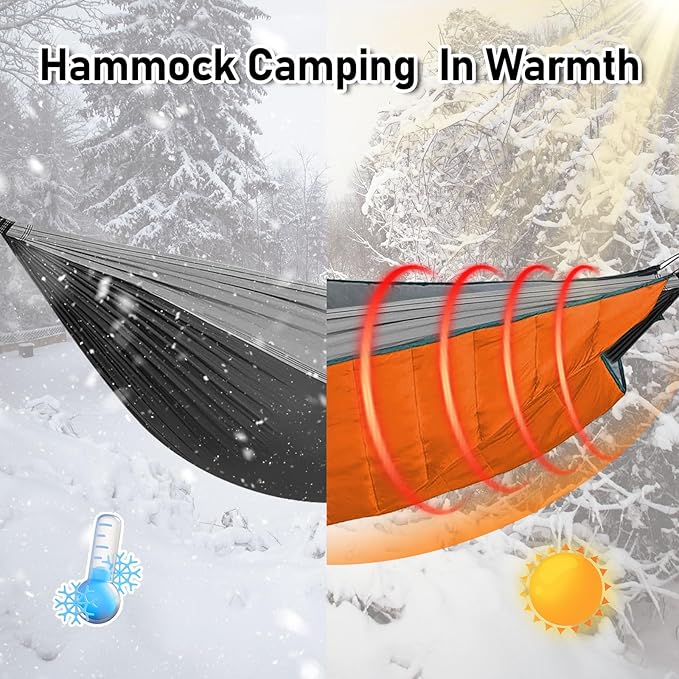 AYAMAYA Single &amp Double Hammock Underquilt Full Length Big Size Under Quilts for Hammocks Camping Backpacking Essential Winter Cold Weather Warm UQ Blanket Bottom Insulation
