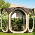 Screen Pop Up House Room Tent Canopy Sun Shade Shelter for Patio Backyard Deck &amp Outdoor Activities Portable Gazebo Not Waterproof 10'x10' Brown
