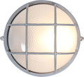 Nauticus - Round 7dia Wet Location Bulkhead - Satin Finish - Frosted Glass Shade