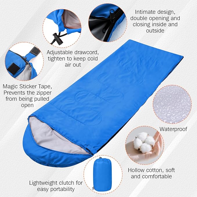Macarrie 6 Pack Bulk Sleeping Bags for Homeless Donation 0 Degree Waterproof Sleeping Bags with Compression Sack for Adults Winter Cold Weather Care Camping Hiking Emergency