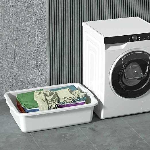 35 L Plastic Large Bus Bin Commercial Bus Tubs White 4 Packs