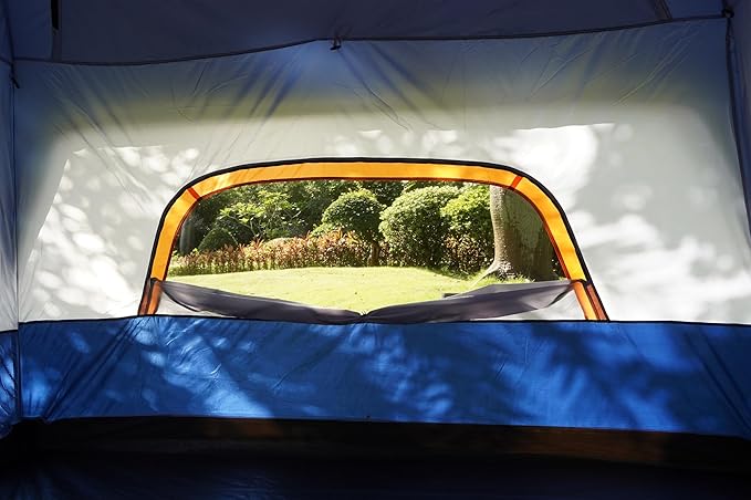 KTT Extra Large Tent 10-12-14 Person(B)Family Cabin Tents2 Rooms3 Doors and 3 Windows with MeshStraight WallWaterproofDouble LayerBig Tent for OutdoorPicnicCampingFamily Gathering