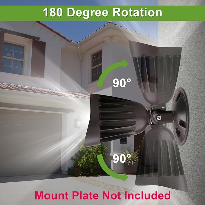 25 Watt LED Spot Light - 3500 Lumens - Color Selectable 30K/40K/50K - 42°Beam - Knuckle Conduit Mount - LED Landscape Flood Light - 80W MH Equivalent UL and DLC Certified (12-Pack)
