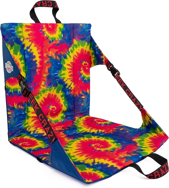 Crazy Creek Original Chair Perfect for Stadium Seats Camping Hiking &amp More Comfort on All Terrains Adjustable Straps Lightweight Design Water-Resistant Blue Tie Dye